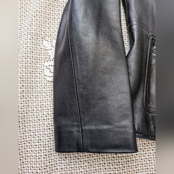 Bernardo Moto Leather Jacket Black Fitted Modern - Picture 7 of 7